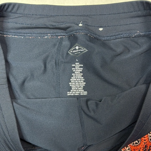 St John’s Bay Paisley Print Stretch Skort Navy Blue Elastic Wide Waistband Sz L - Picture 6 of 11